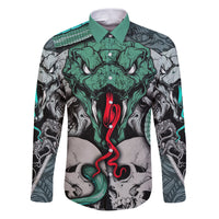 Infernal Trio Family Matching Puletasi Dress and Hawaiian Shirt Skull, Viper, and Sinister Snake - Wonder Print Shop