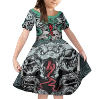 Infernal Trio Family Matching Summer Maxi Dress and Hawaiian Shirt Skull, Viper, and Sinister Snake - Wonder Print Shop