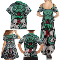 Infernal Trio Family Matching Summer Maxi Dress and Hawaiian Shirt Skull, Viper, and Sinister Snake - Wonder Print Shop