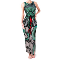 Infernal Trio Family Matching Tank Maxi Dress and Hawaiian Shirt Skull, Viper, and Sinister Snake - Wonder Print Shop