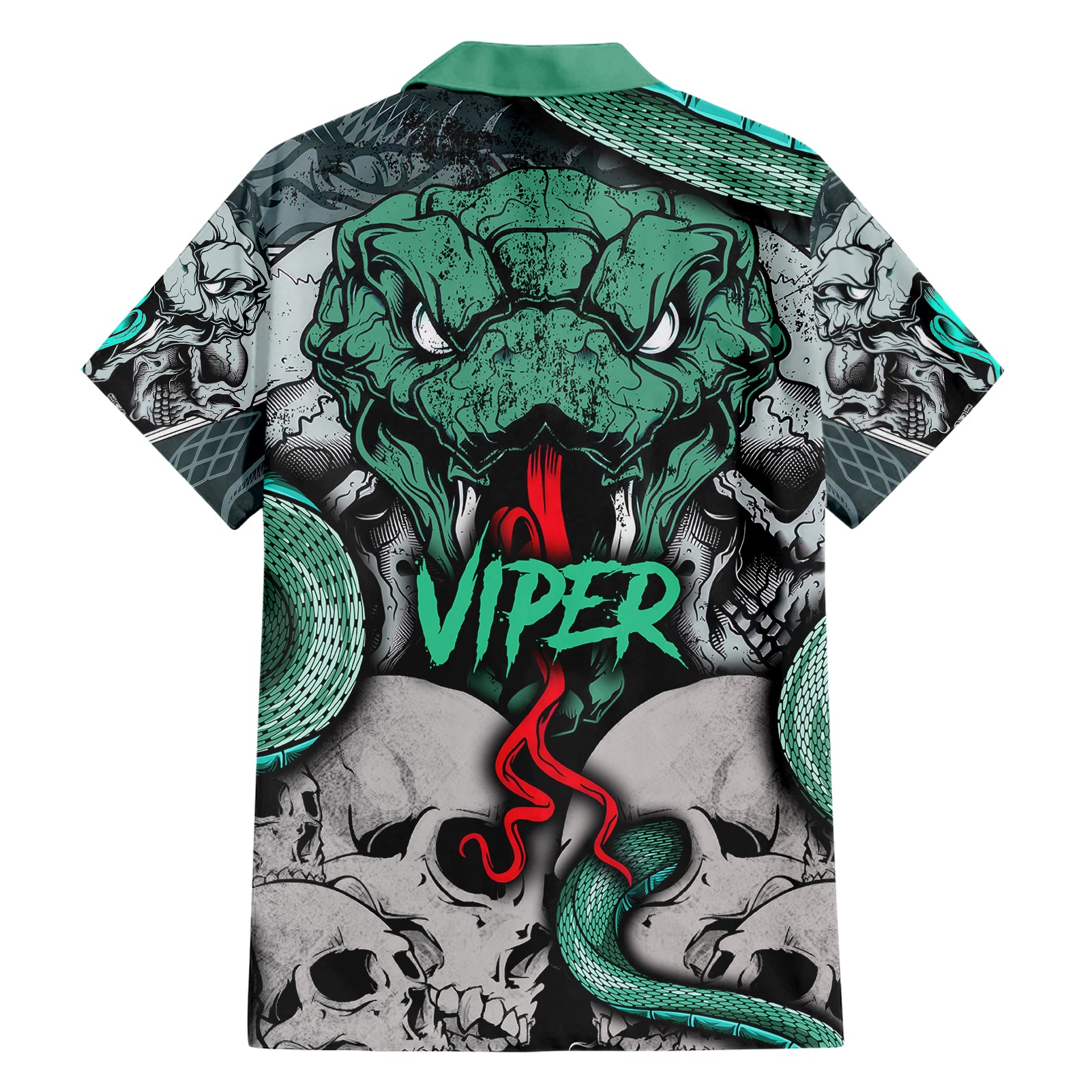 Infernal Trio Hawaiian Shirt Skull, Viper, and Sinister Snake - Wonder Print Shop