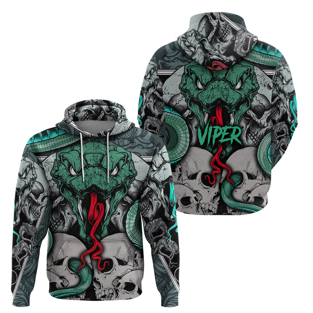 Infernal Trio Hoodie Skull, Viper, and Sinister Snake - Wonder Print Shop