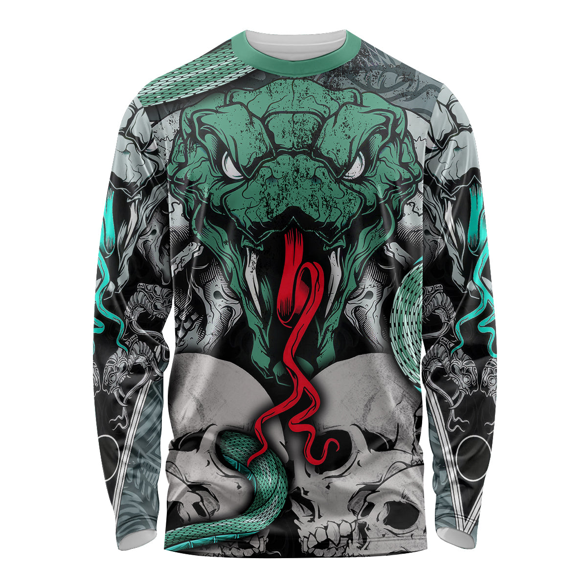 Infernal Trio Long Sleeve Shirt Skull, Viper, and Sinister Snake - Wonder Print Shop