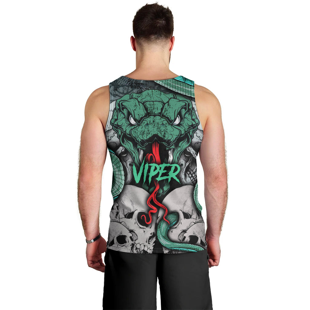 Infernal Trio Men Tank Top Skull, Viper, and Sinister Snake - Wonder Print Shop
