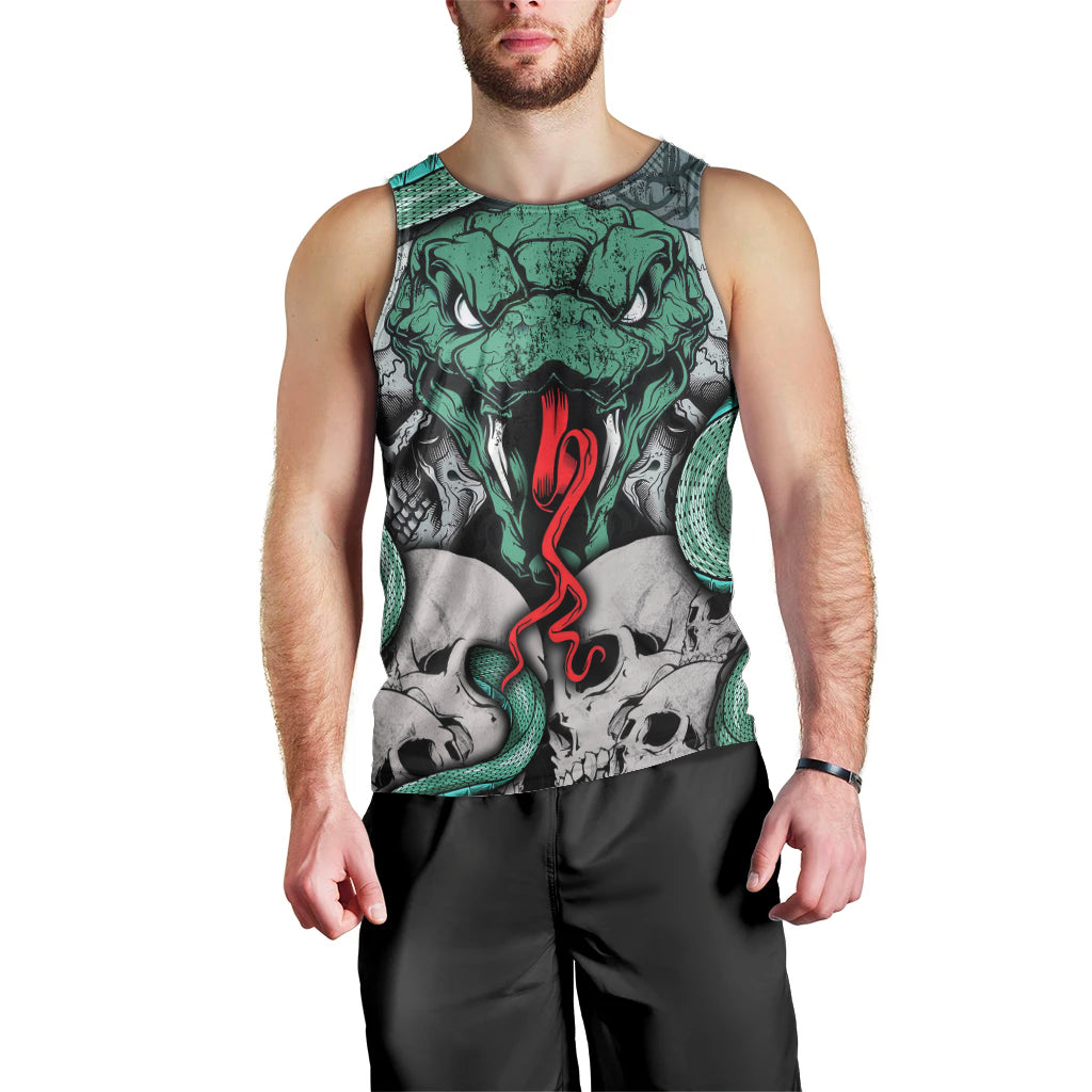 Infernal Trio Men Tank Top Skull, Viper, and Sinister Snake - Wonder Print Shop