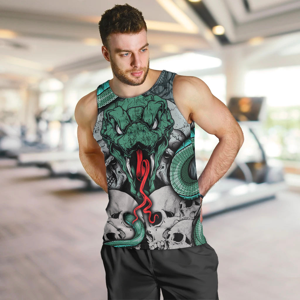 Infernal Trio Men Tank Top Skull, Viper, and Sinister Snake - Wonder Print Shop