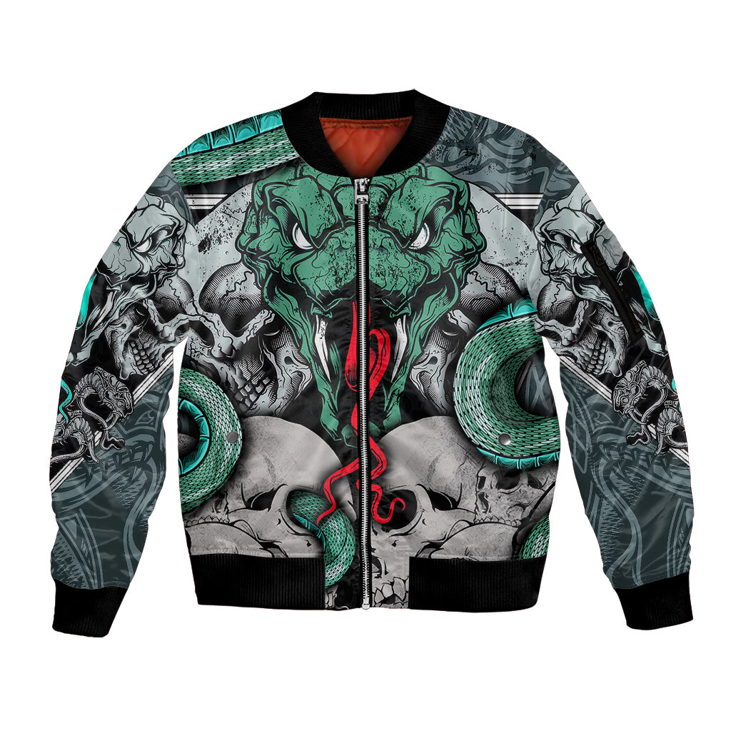 Infernal Trio Sleeve Zip Bomber Jacket Skull, Viper, and Sinister Snake - Wonder Print Shop