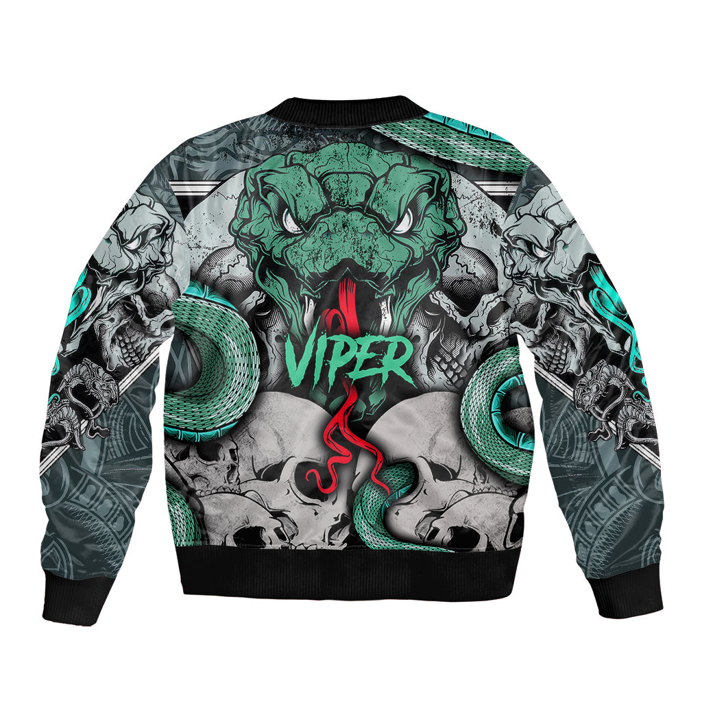 Infernal Trio Sleeve Zip Bomber Jacket Skull, Viper, and Sinister Snake - Wonder Print Shop