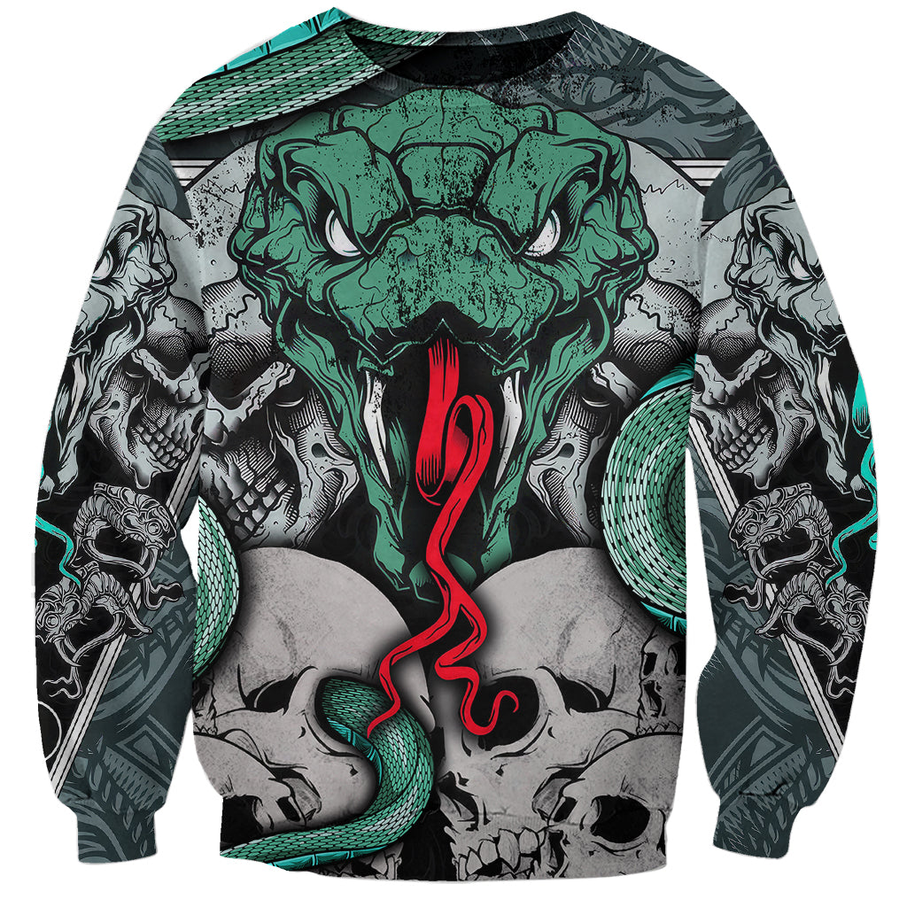 Infernal Trio Sweatshirt Skull, Viper, and Sinister Snake - Wonder Print Shop