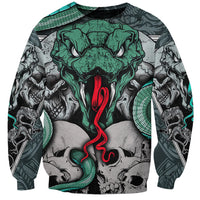 Infernal Trio Sweatshirt Skull, Viper, and Sinister Snake - Wonder Print Shop