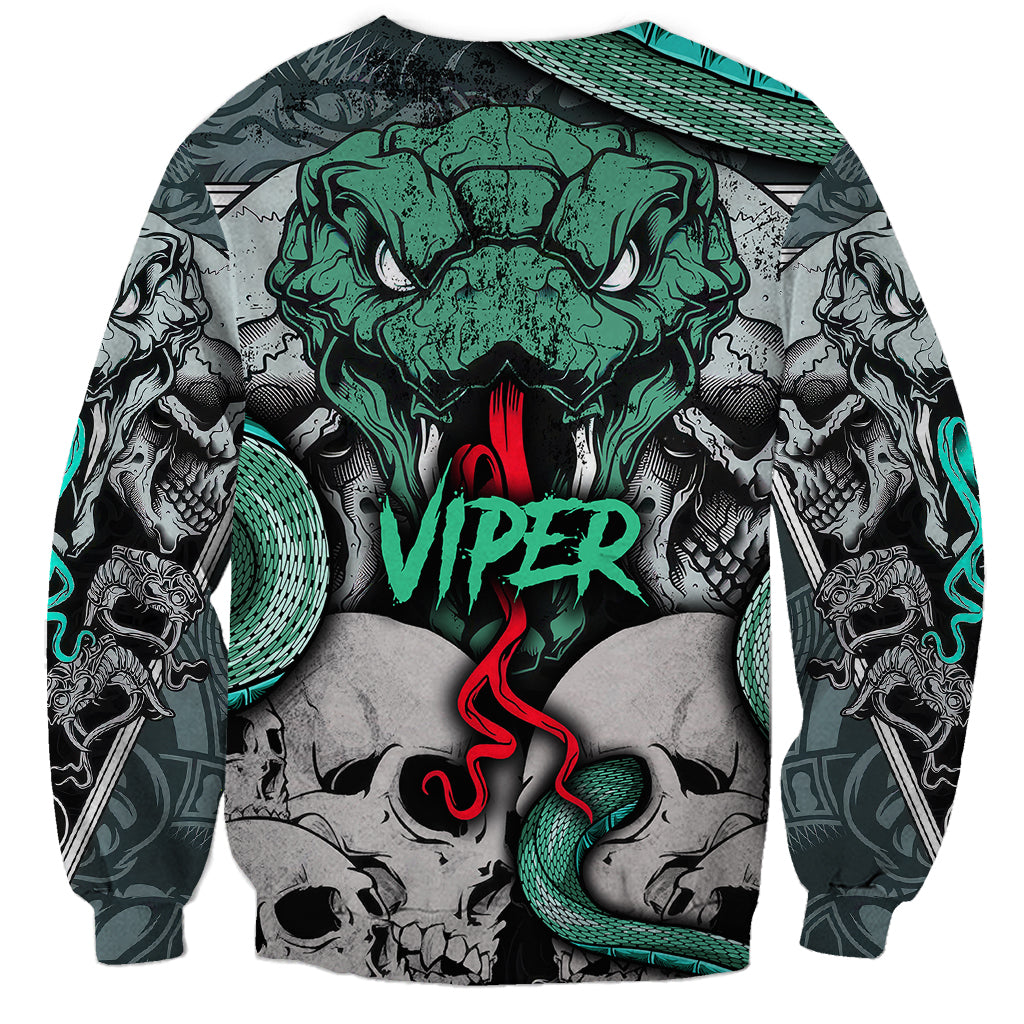 Infernal Trio Sweatshirt Skull, Viper, and Sinister Snake - Wonder Print Shop