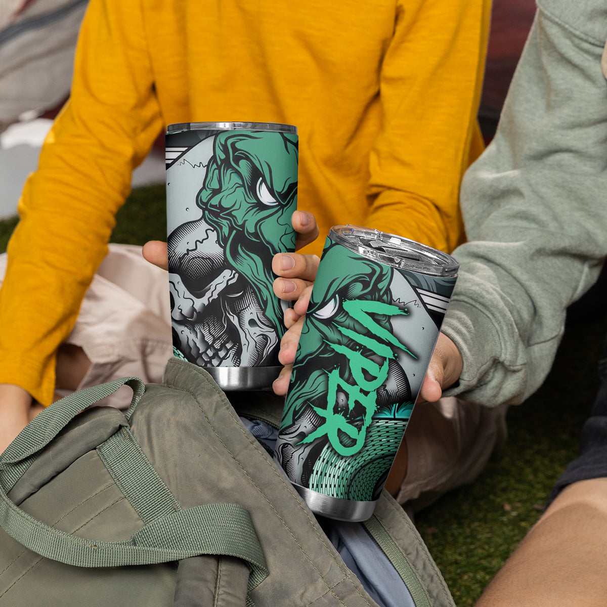 Infernal Trio Tumbler Cup Skull, Viper, and Sinister Snake - Wonder Print Shop