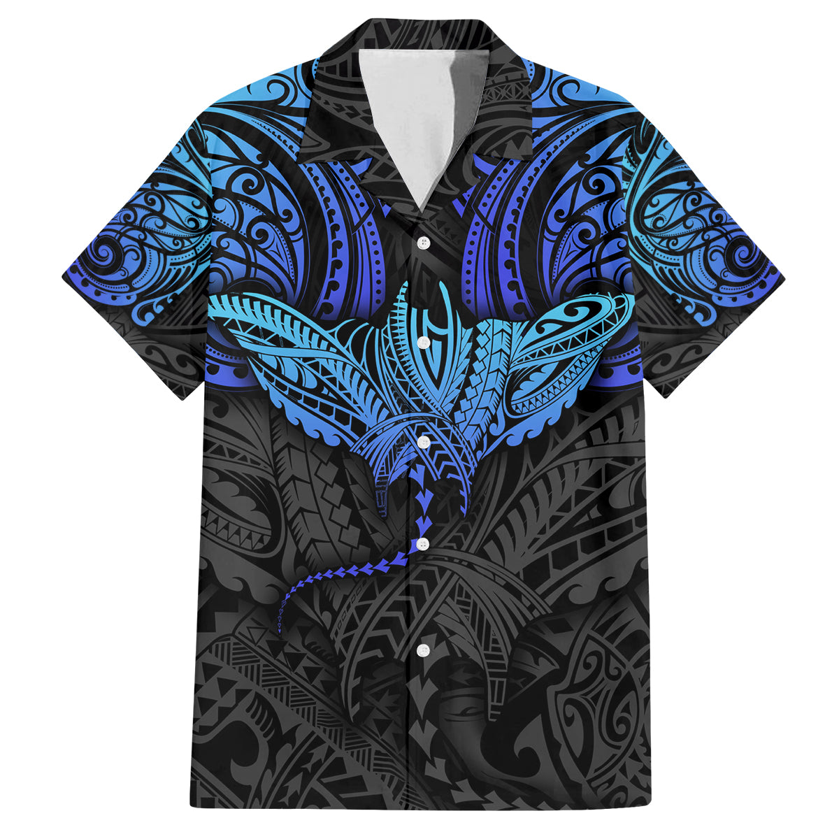 Polynesian Ray Pattern Family Matching Long Sleeve Bodycon Dress and Hawaiian Shirt - Wonder Print Shop