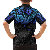 Polynesian Ray Pattern Family Matching Puletasi Dress and Hawaiian Shirt - Wonder Print Shop