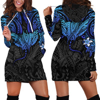 Polynesian Ray Pattern Hoodie Dress - Wonder Print Shop