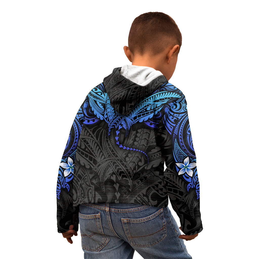 Polynesian Ray Pattern Kid Hoodie - Wonder Print Shop