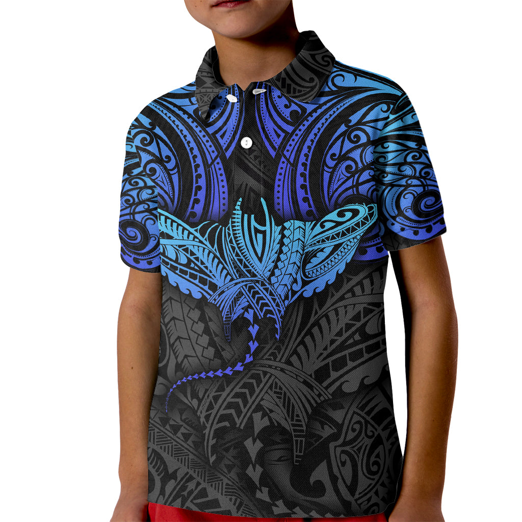 Polynesian Ray Pattern Kid Polo Shirt - Wonder Print Shop