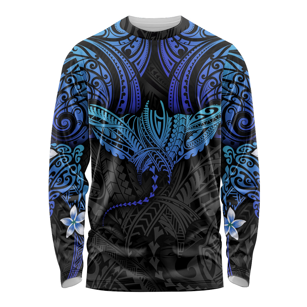Polynesian Ray Pattern Long Sleeve Shirt - Wonder Print Shop