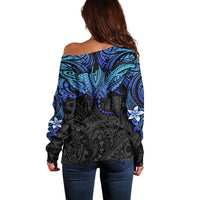 Polynesian Ray Pattern Off Shoulder Sweater - Wonder Print Shop