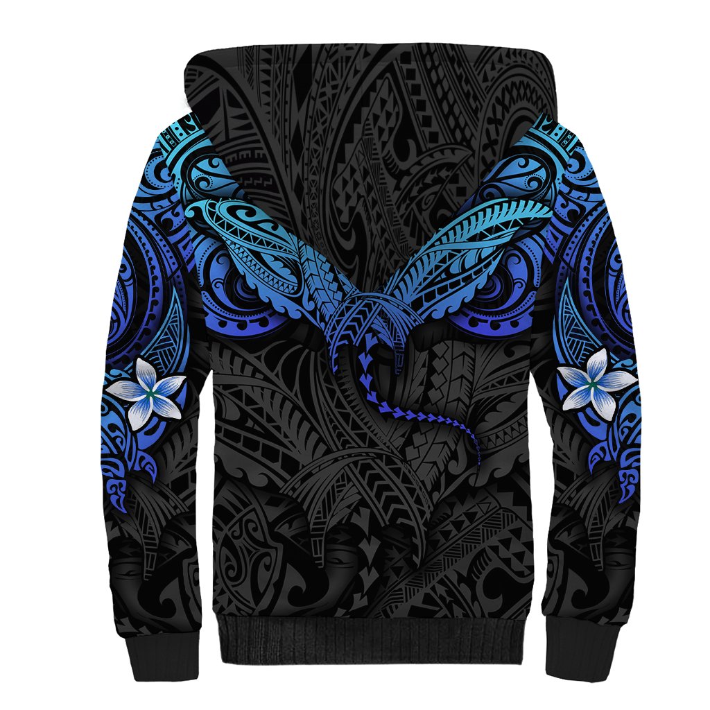 Polynesian Ray Pattern Sherpa Hoodie - Wonder Print Shop