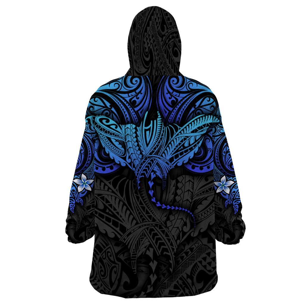 Polynesian Ray Pattern Wearable Blanket Hoodie - Wonder Print Shop