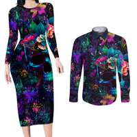 This Beauty Is a Beast Couples Matching Long Sleeve Bodycon Dress and Long Sleeve Button Shirts - Wonder Print Shop