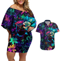 This Beauty Is a Beast Couples Matching Off Shoulder Short Dress and Hawaiian Shirt - Wonder Print Shop