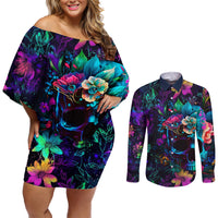 This Beauty Is a Beast Couples Matching Off Shoulder Short Dress and Long Sleeve Button Shirts - Wonder Print Shop