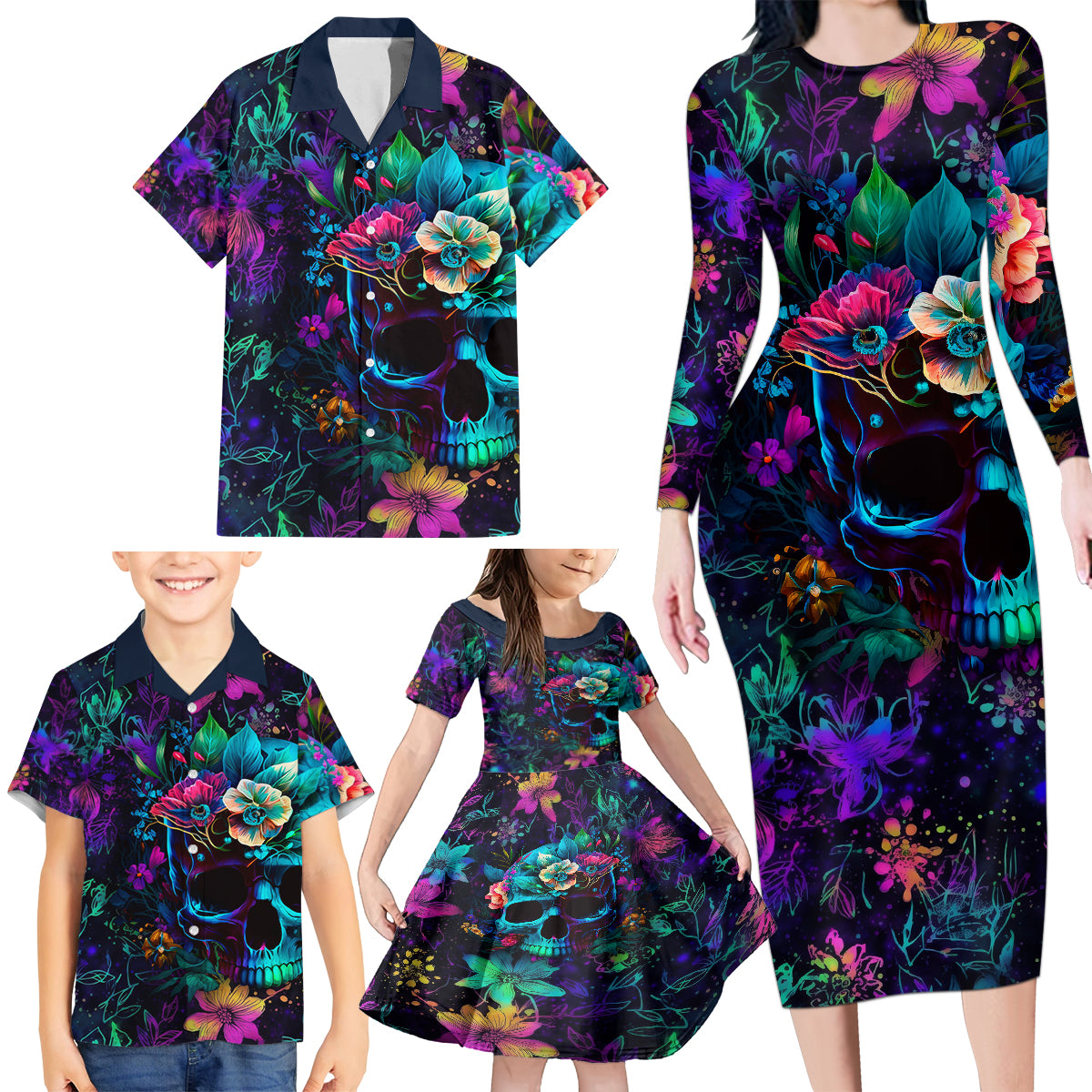 This Beauty Is a Beast Family Matching Long Sleeve Bodycon Dress and Hawaiian Shirt - Wonder Print Shop