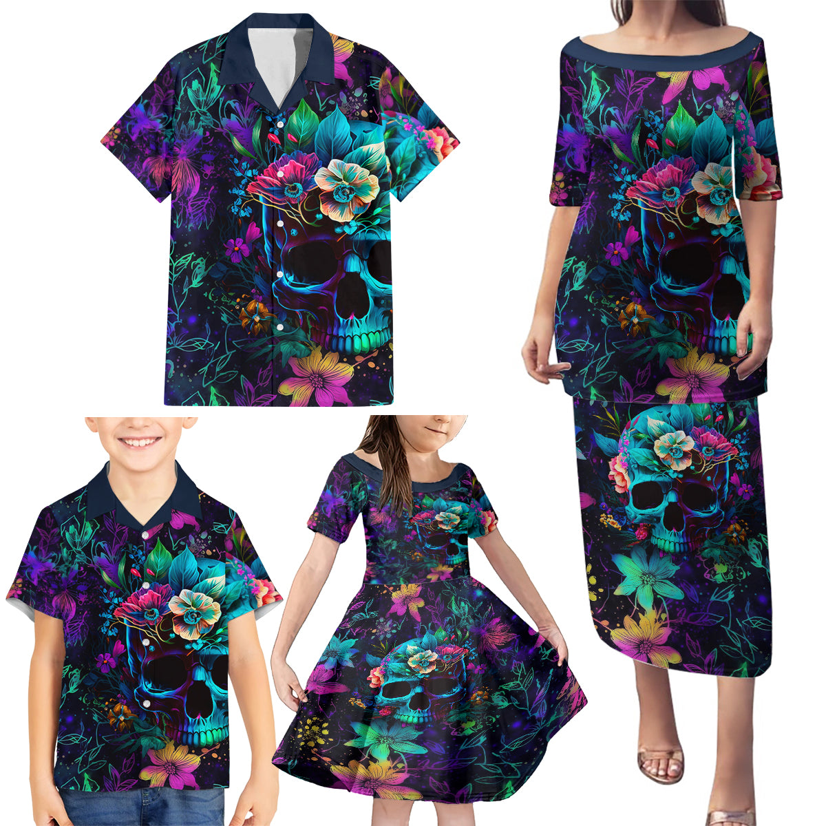 This Beauty Is a Beast Family Matching Puletasi Dress and Hawaiian Shirt - Wonder Print Shop