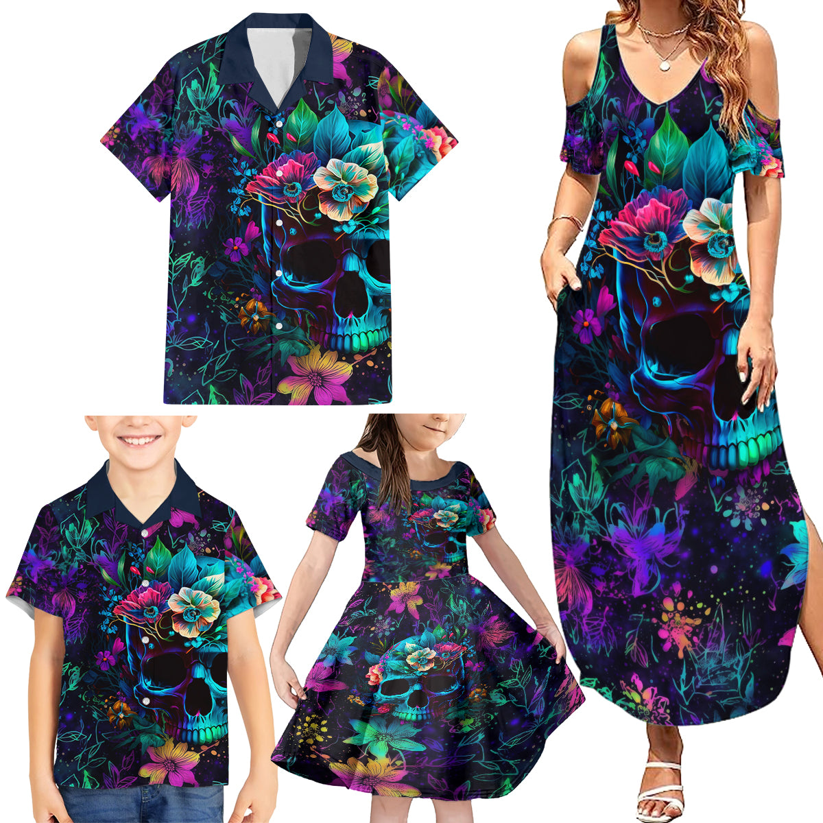 This Beauty Is a Beast Family Matching Summer Maxi Dress and Hawaiian Shirt - Wonder Print Shop