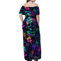 This Beauty Is a Beast Off Shoulder Maxi Dress - Wonder Print Shop