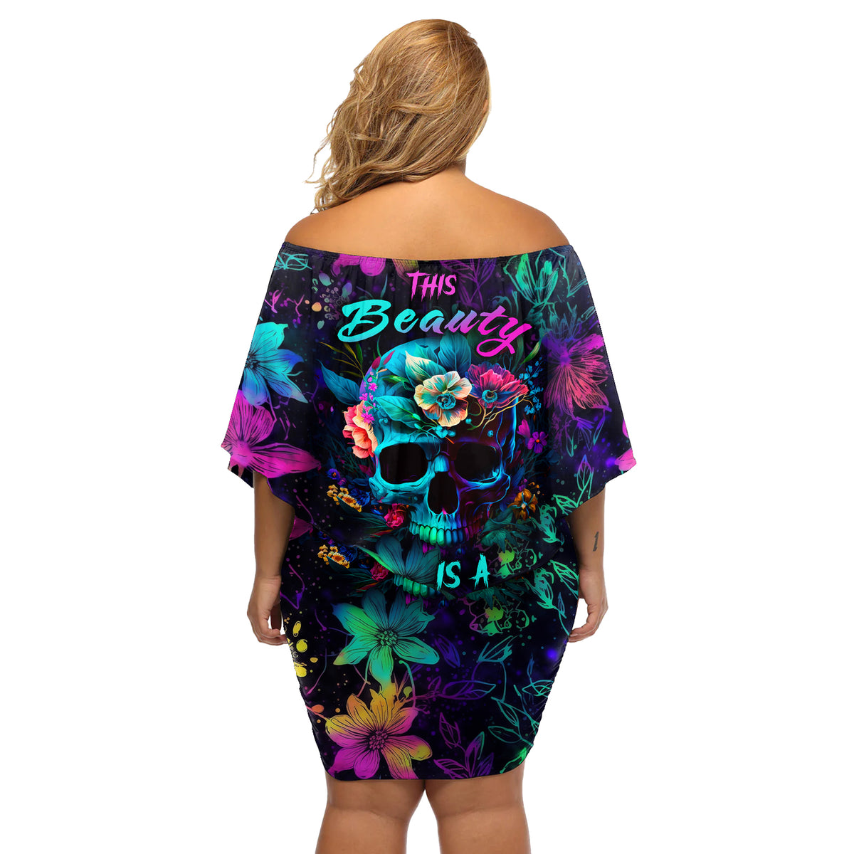 This Beauty Is a Beast Off Shoulder Short Dress - Wonder Print Shop