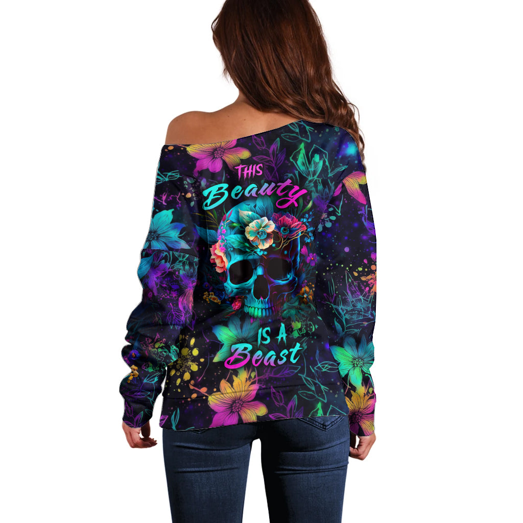 This Beauty Is a Beast Off Shoulder Sweater - Wonder Print Shop