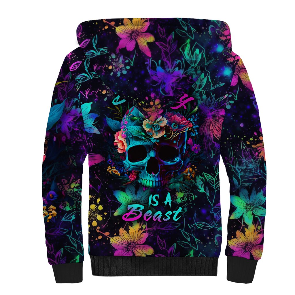 This Beauty Is a Beast Sherpa Hoodie - Wonder Print Shop