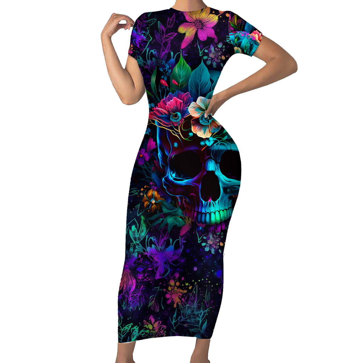 This Beauty Is a Beast Short Sleeve Bodycon Dress - Wonder Print Shop