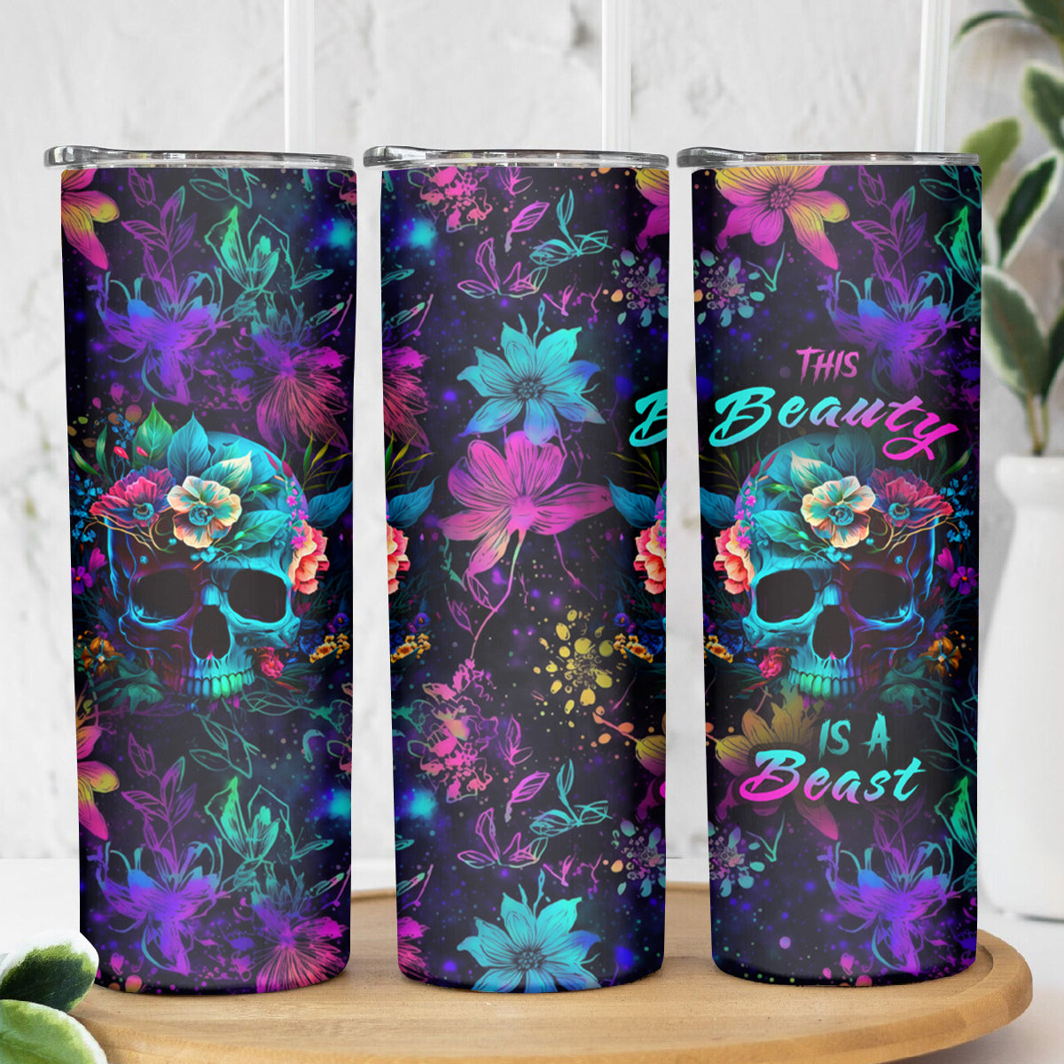 This Beauty Is a Beast Skinny Tumbler - Wonder Print Shop