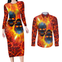 I Hold a Beast an Angel and a Madman In Me Couples Matching Long Sleeve Bodycon Dress and Long Sleeve Button Shirts - Wonder Print Shop