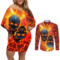 I Hold a Beast an Angel and a Madman In Me Couples Matching Off Shoulder Short Dress and Long Sleeve Button Shirts - Wonder Print Shop