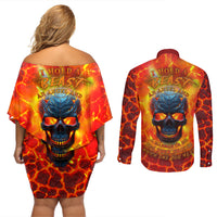 I Hold a Beast an Angel and a Madman In Me Couples Matching Off Shoulder Short Dress and Long Sleeve Button Shirts - Wonder Print Shop
