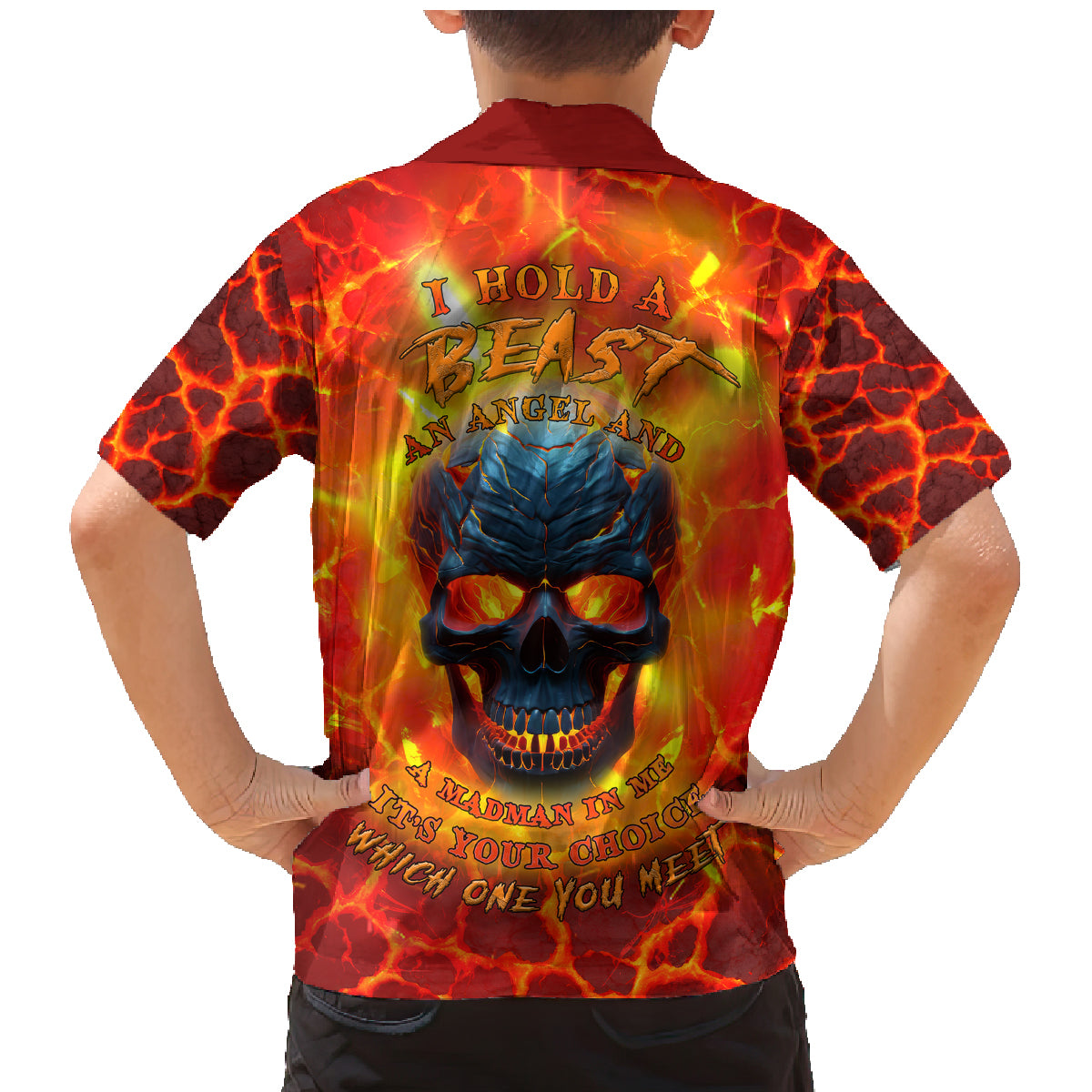 I Hold a Beast an Angel and a Madman In Me Family Matching Mermaid Dress and Hawaiian Shirt - Wonder Print Shop