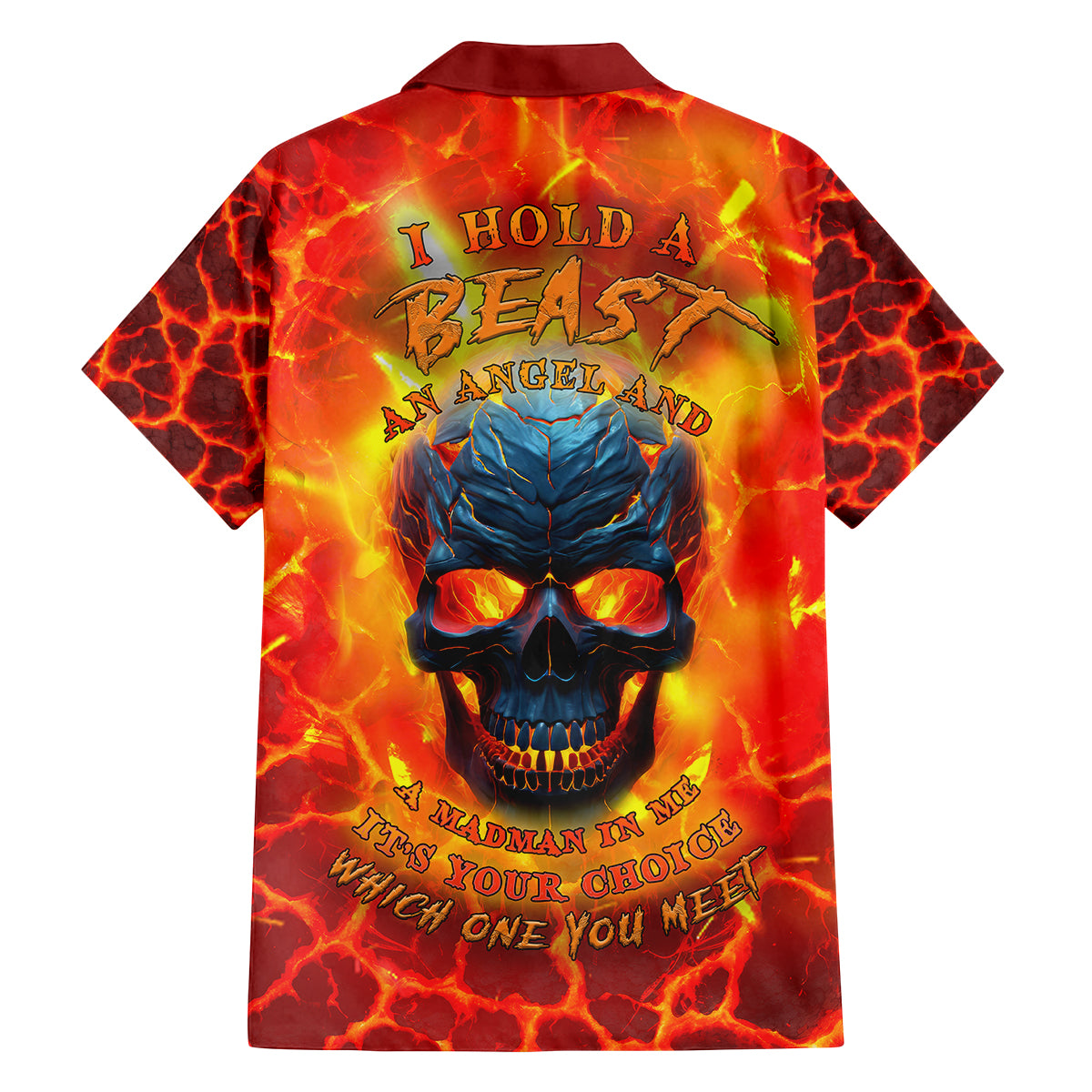 I Hold a Beast an Angel and a Madman In Me Family Matching Off Shoulder Maxi Dress and Hawaiian Shirt - Wonder Print Shop