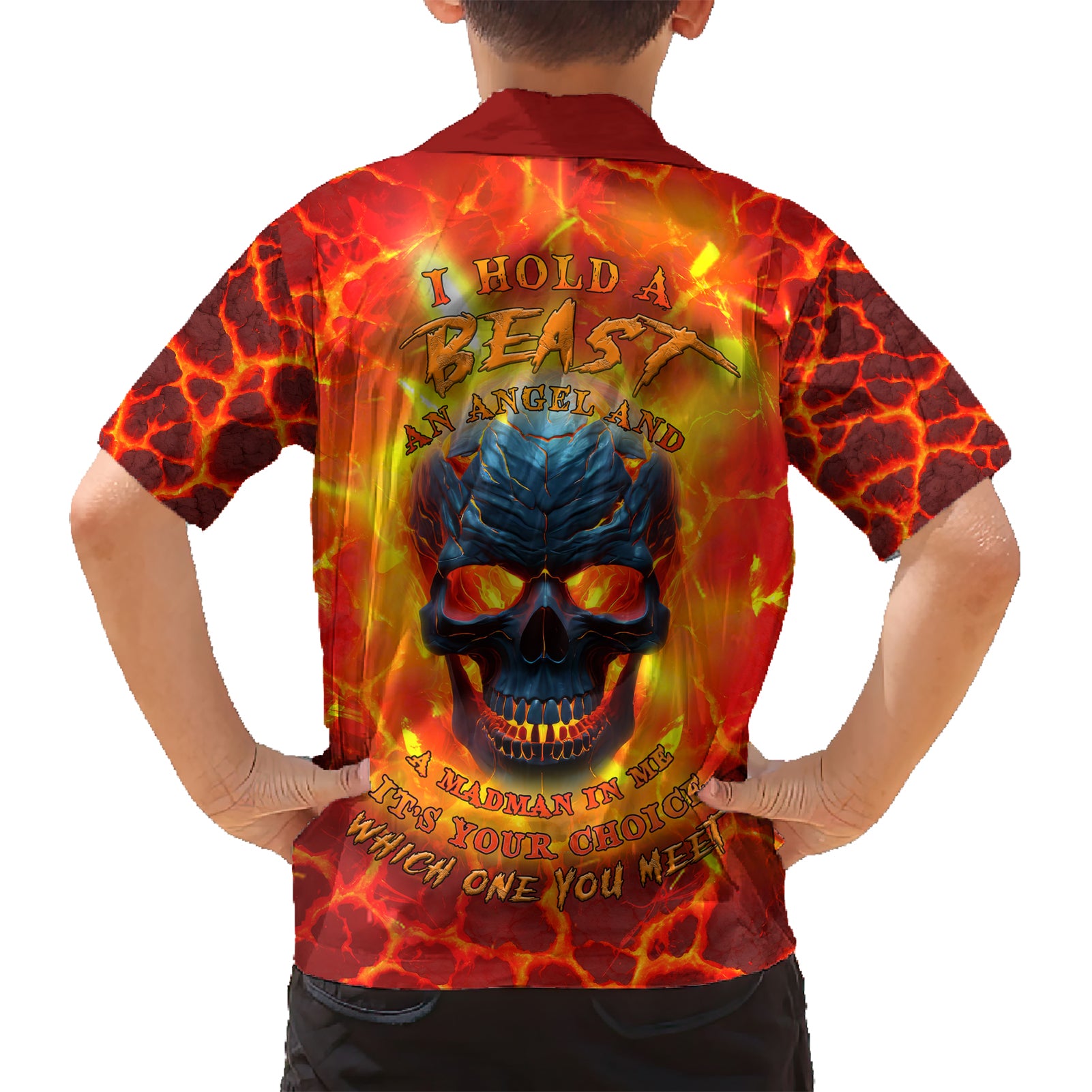 I Hold a Beast an Angel and a Madman In Me Kid Hawaiian Shirt - Wonder Print Shop