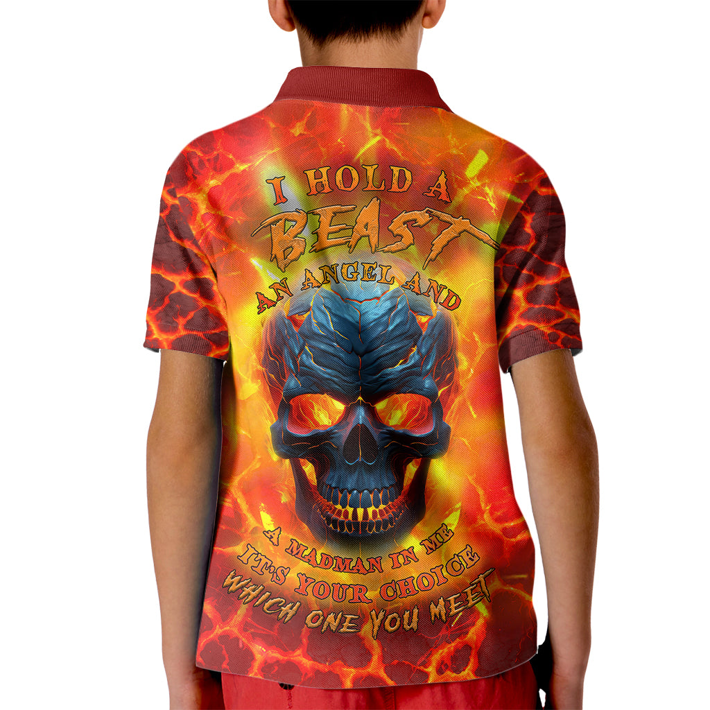 I Hold a Beast an Angel and a Madman In Me Kid Polo Shirt - Wonder Print Shop