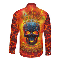 I Hold a Beast an Angel and a Madman In Me Long Sleeve Button Shirt - Wonder Print Shop