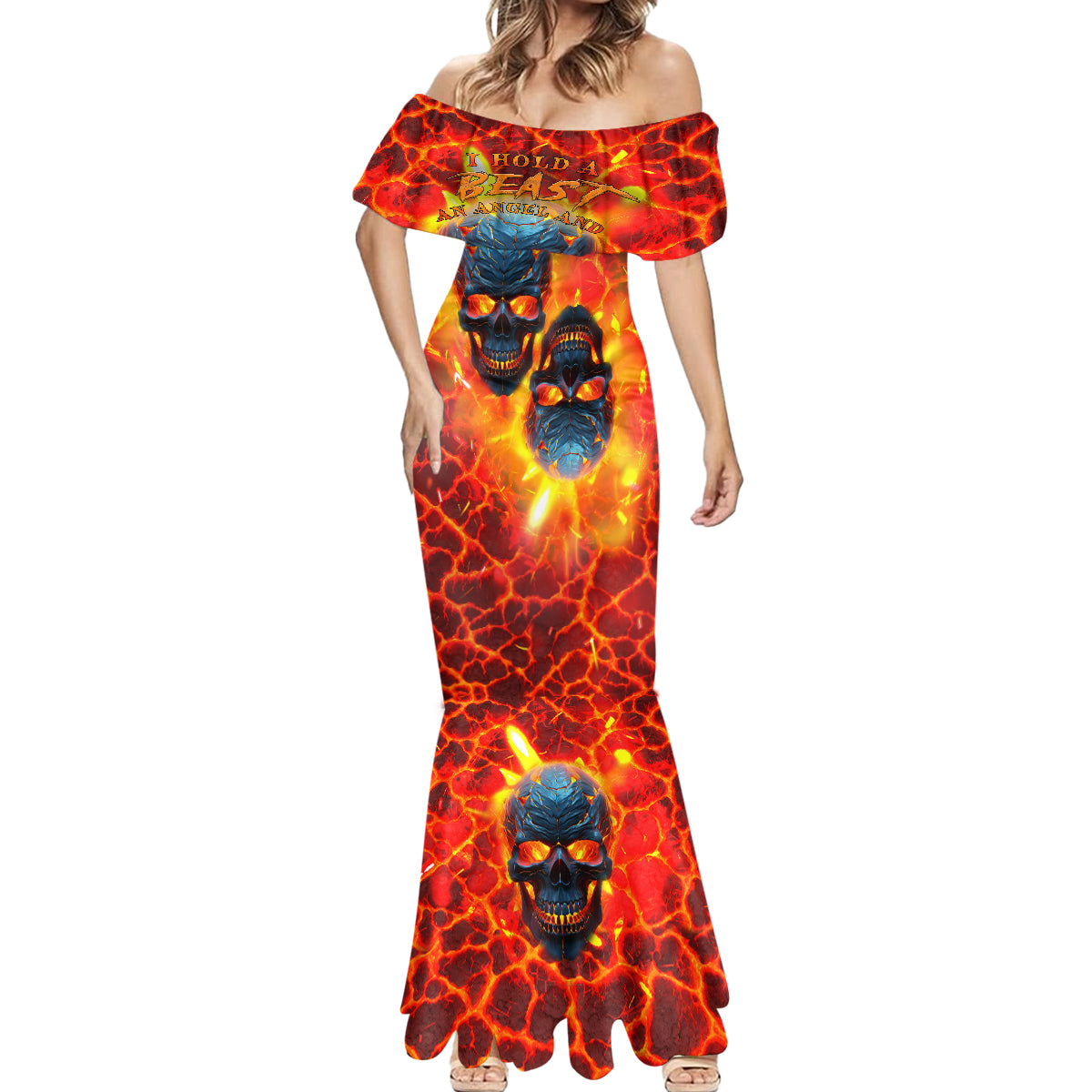 I Hold a Beast an Angel and a Madman In Me Mermaid Dress - Wonder Print Shop