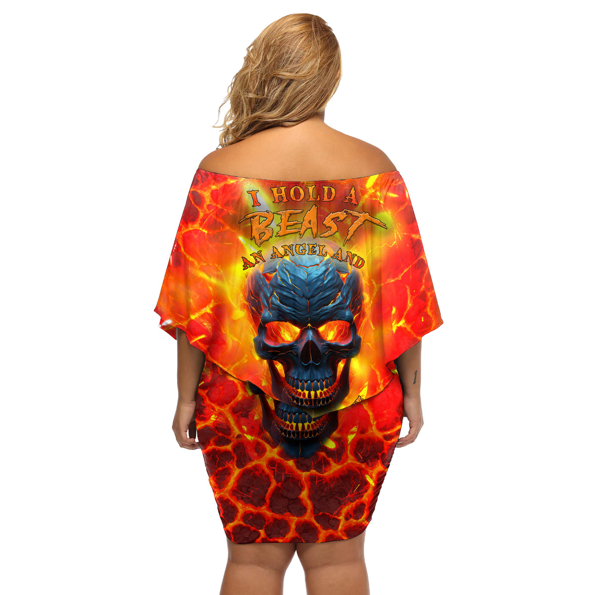I Hold a Beast an Angel and a Madman In Me Off Shoulder Short Dress - Wonder Print Shop