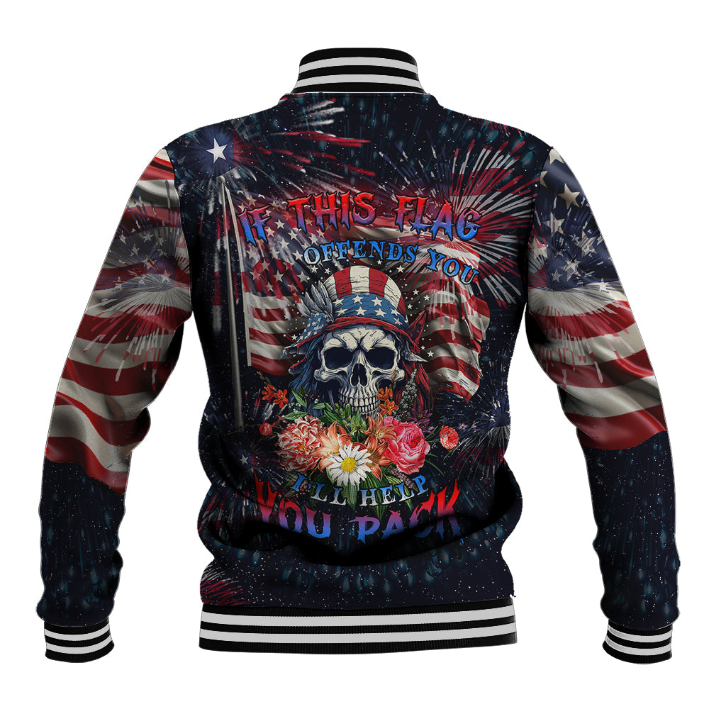 If This Flag Offends You I'll Help You Pack Baseball Jacket - Wonder Print Shop