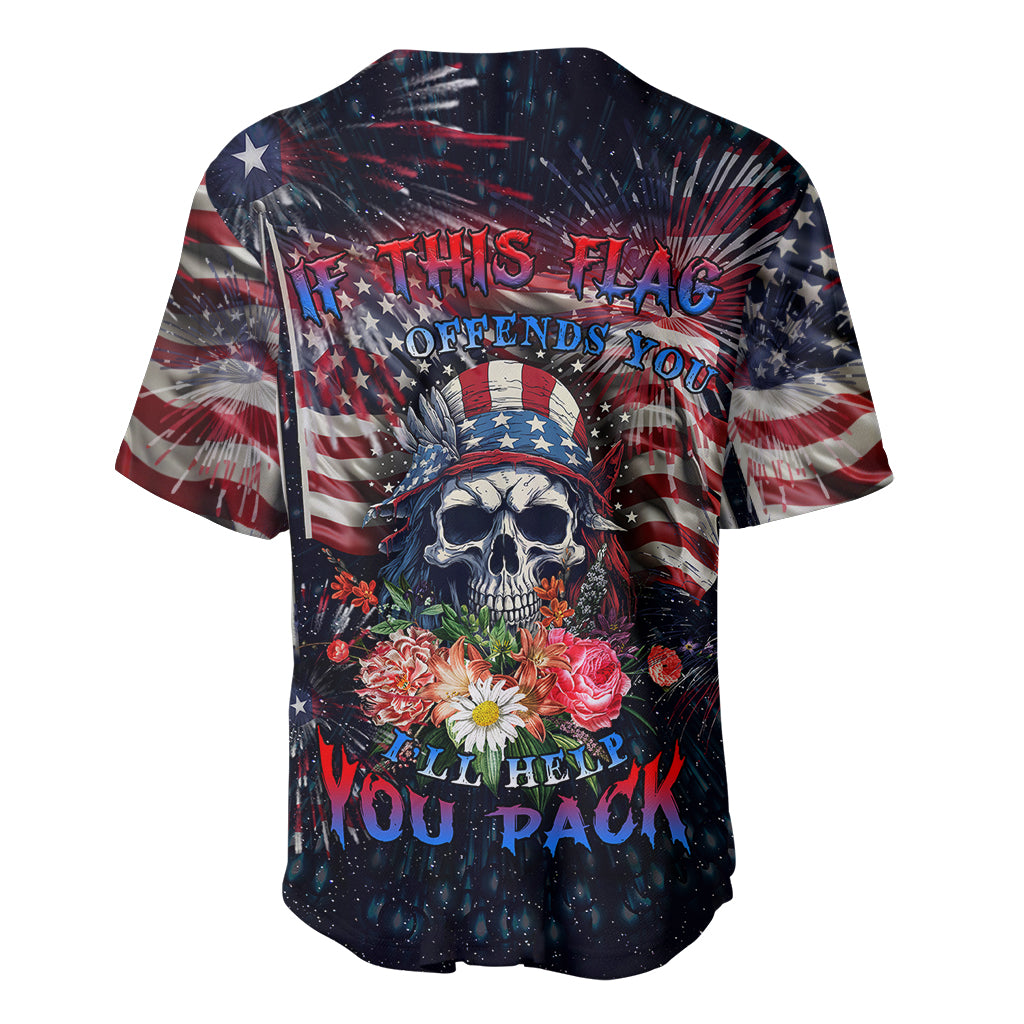 If This Flag Offends You I'll Help You Pack Baseball Jersey - Wonder Print Shop