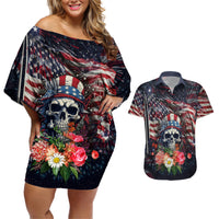 If This Flag Offends You I'll Help You Pack Couples Matching Off Shoulder Short Dress and Hawaiian Shirt - Wonder Print Shop